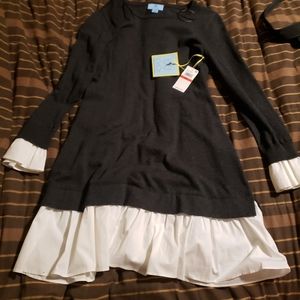 Gray and white dress